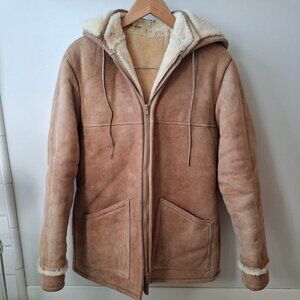 Overland sheepskin coat w removable hood